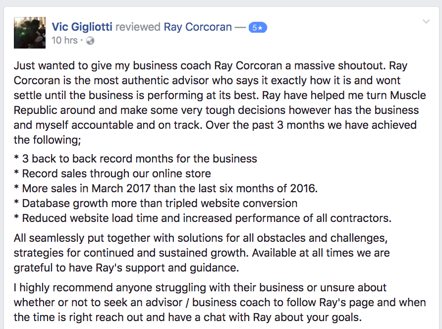 vic g ray corcoran review testimonial 5 star